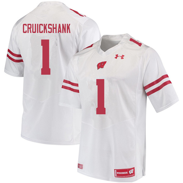 Men #1 Aron Cruickshank Wisconsin Badgers College Football Jerseys Sale-White